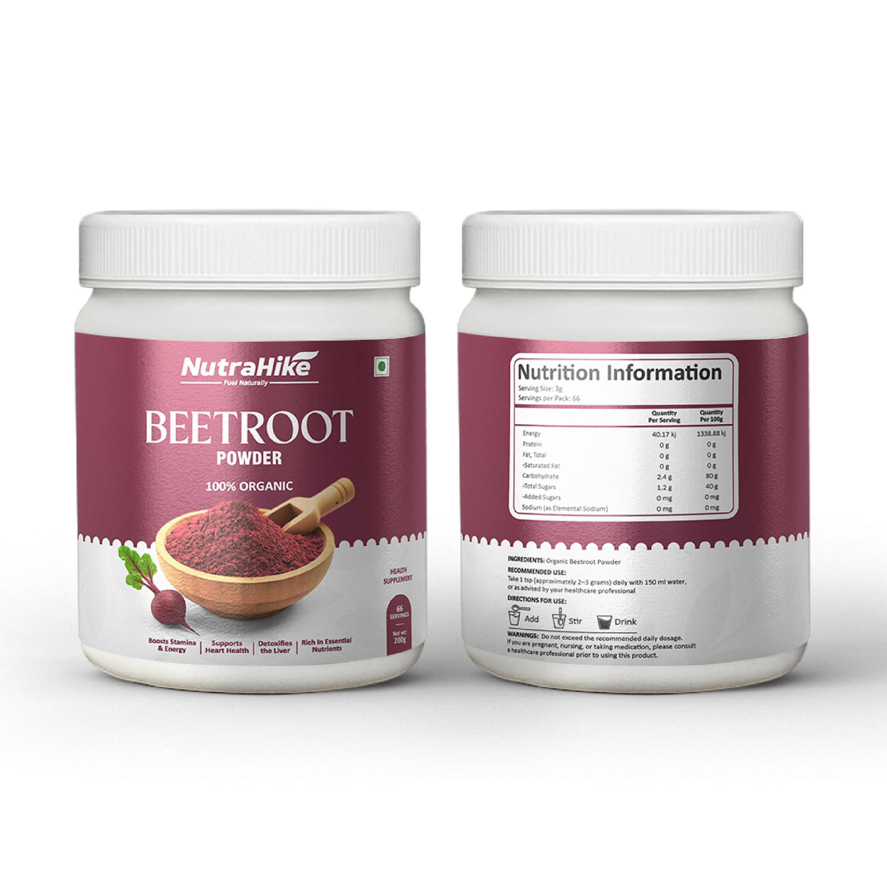 Organic Beetroot Powder 200g – Superfood Powder for Smoothies, Pre Workout & Daily Nutrition, Natural Nitrate Source, Energy & Endurance Support, Vegan, Gluten Free, No Fillers