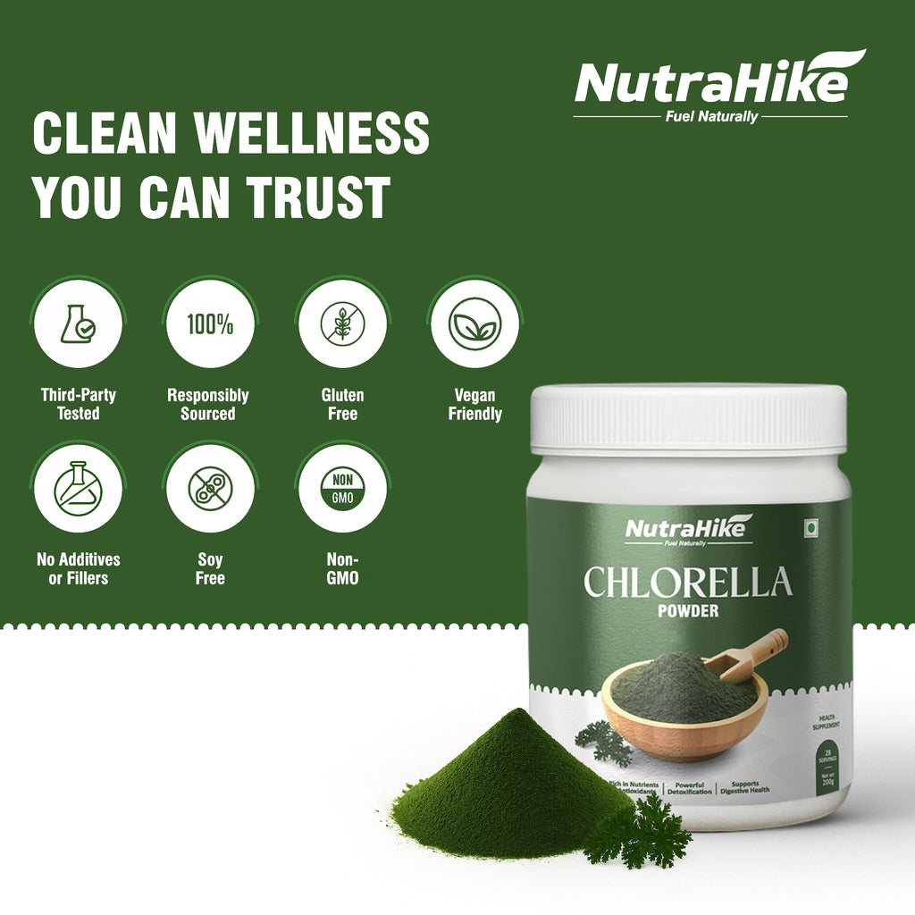 Chlorella Powder 200g – Nutrient-Dense Green Superfood, Naturally Rich in Protein, Chlorophyll, Vitamins & Minerals, Daily Greens Powder for Smoothies, Vegan, Gluten Free