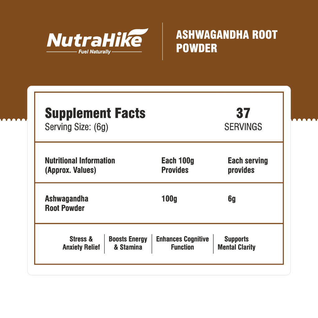 Organic Ashwagandha Root Powder 227g – Pure Ashwagandha Powder, Withania Somnifera, Unflavoured, Vegan, No Additives