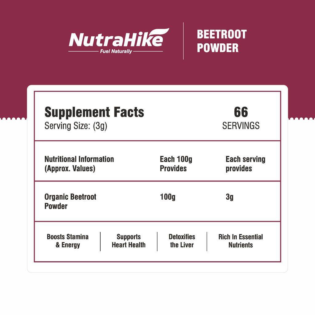 Organic Beetroot Powder 200g – Superfood Powder for Smoothies, Pre Workout & Daily Nutrition, Natural Nitrate Source, Energy & Endurance Support, Vegan, Gluten Free, No Fillers