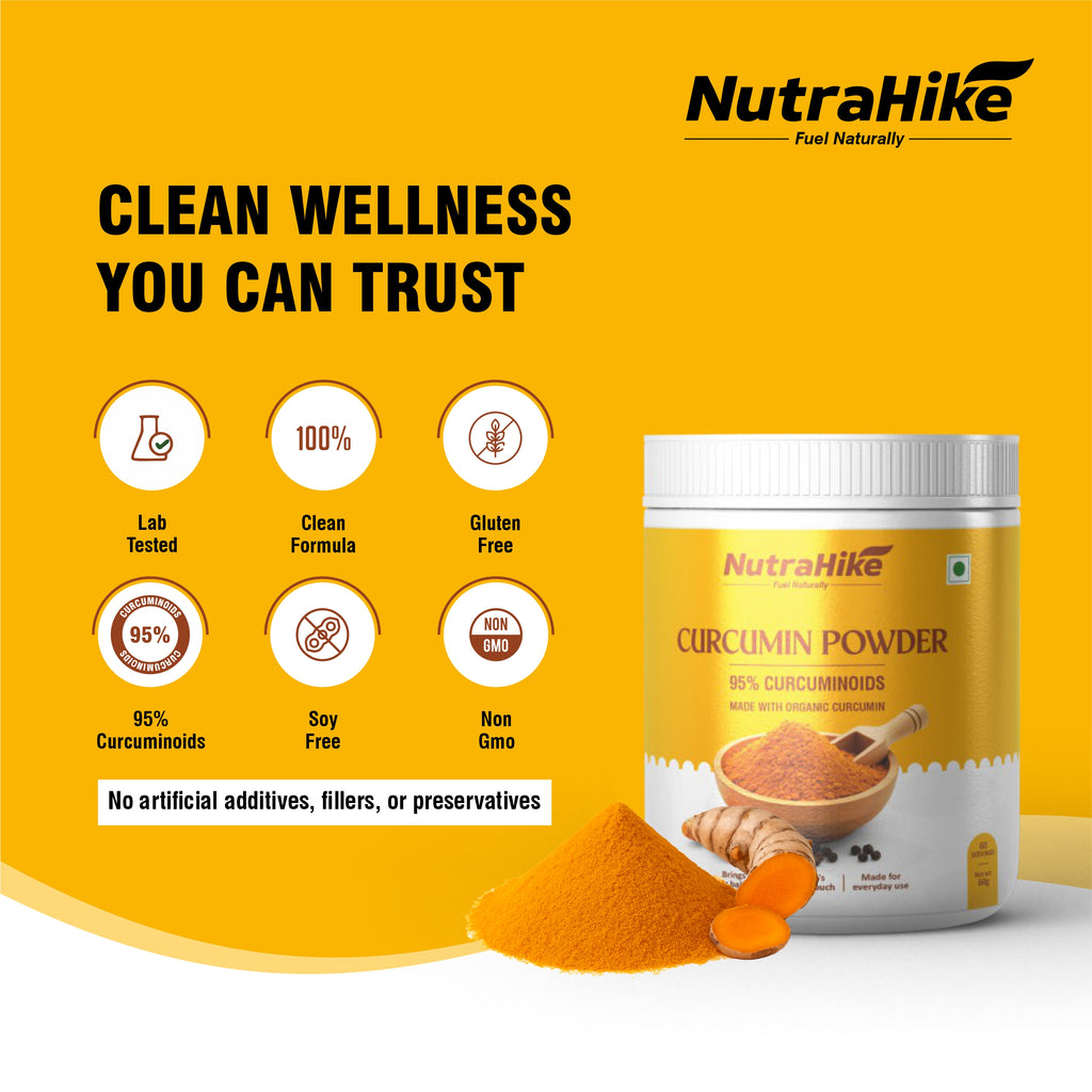 Curcumin Powder 60g – Made with Organic Curcumin, 95% Curcuminoids Turmeric Extract with Black Pepper Extract (Piperine), High Potency, Unflavoured, 60 Servings