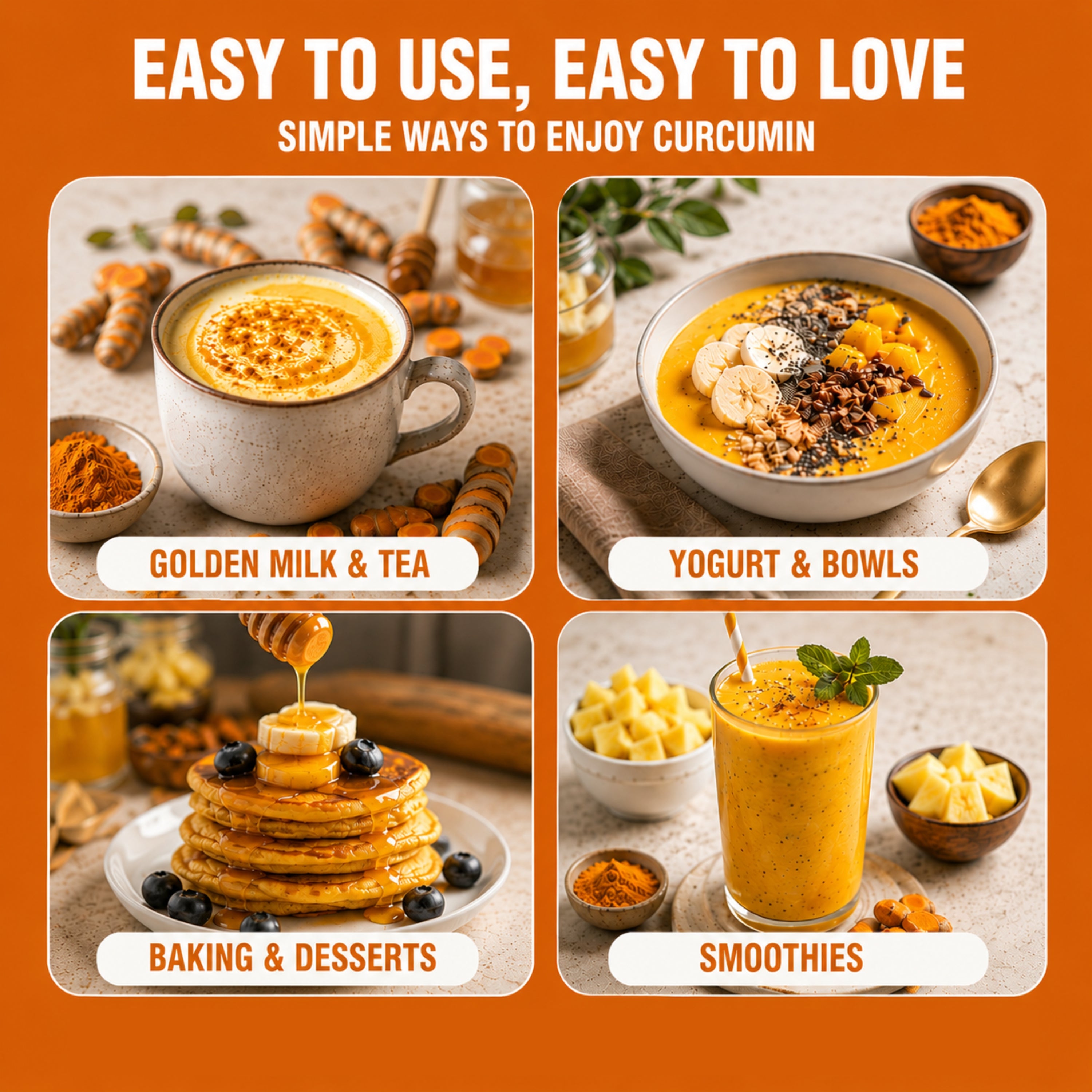 Curcumin Powder 60g – Made with Organic Curcumin, 95% Curcuminoids Turmeric Extract with Black Pepper Extract (Piperine), High Potency, Unflavoured, 60 Servings