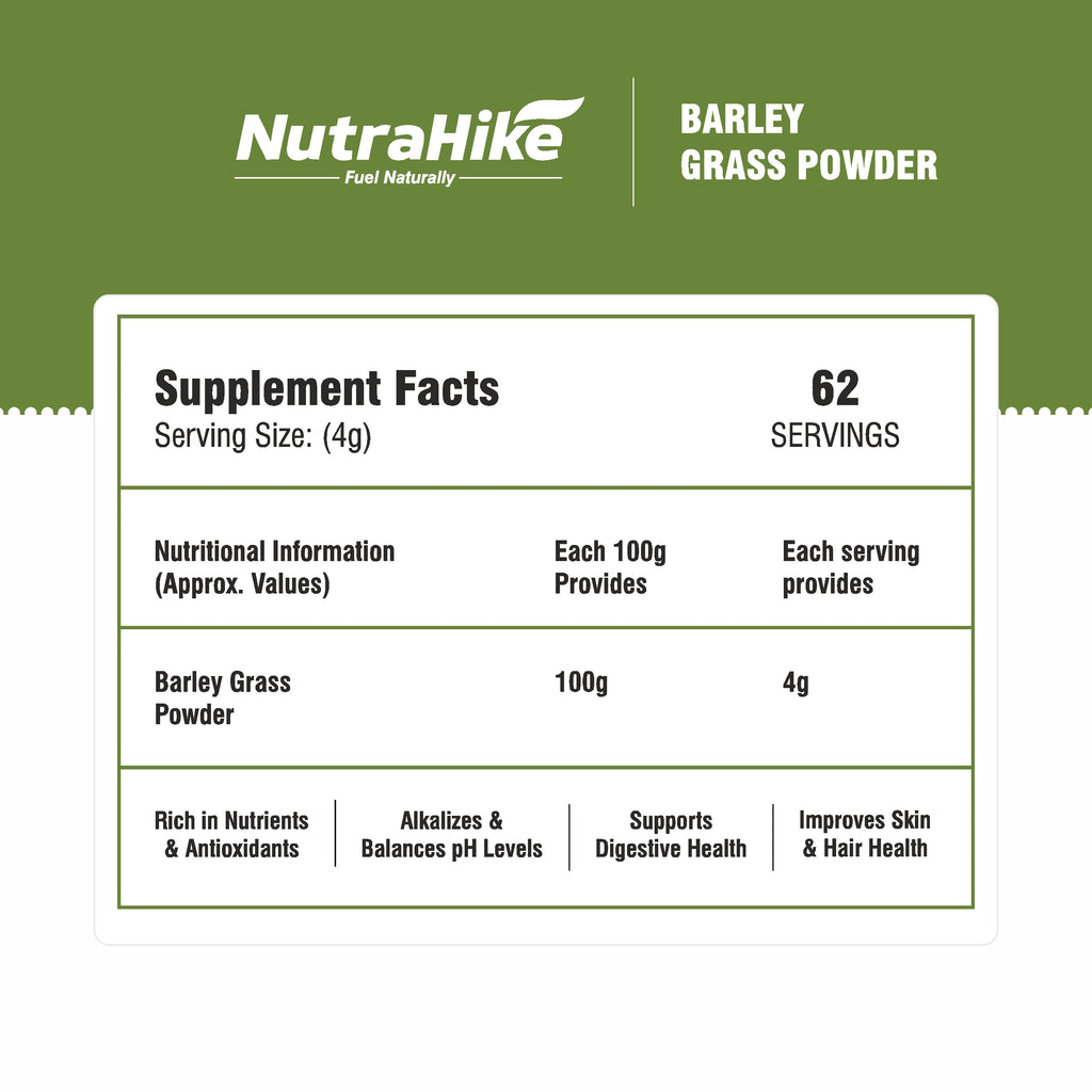 Organic Barley Grass Powder 250g – Green Superfood, Chlorophyll Rich, 100% Pure & Natural, No Additives, Vegan, Smoothie & Juice Friendly
