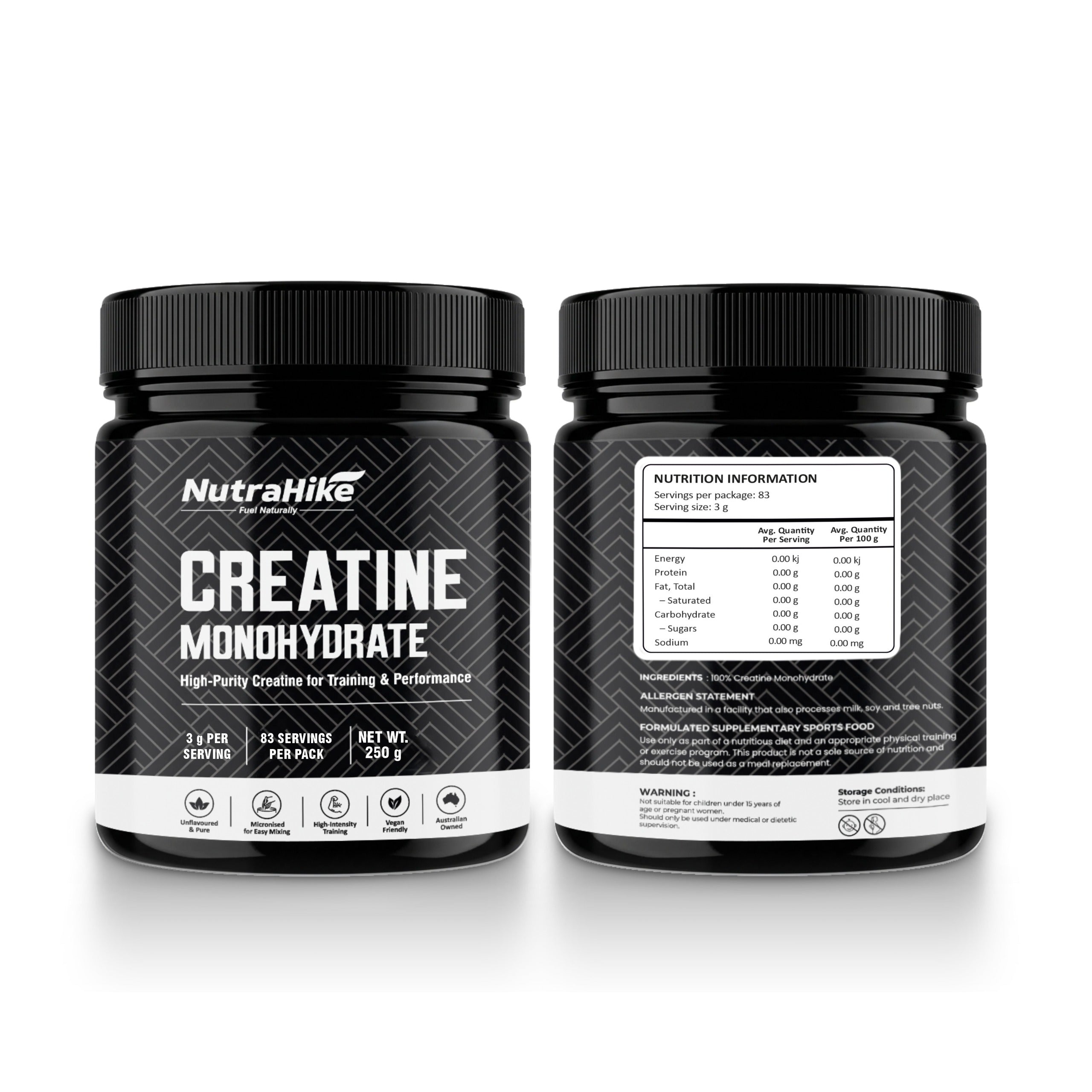 Creatine Monohydrate Powder 200g – Micronized, Unflavoured, Pure Creatine Supplement to Support Strength & Training Performance | German Sourced